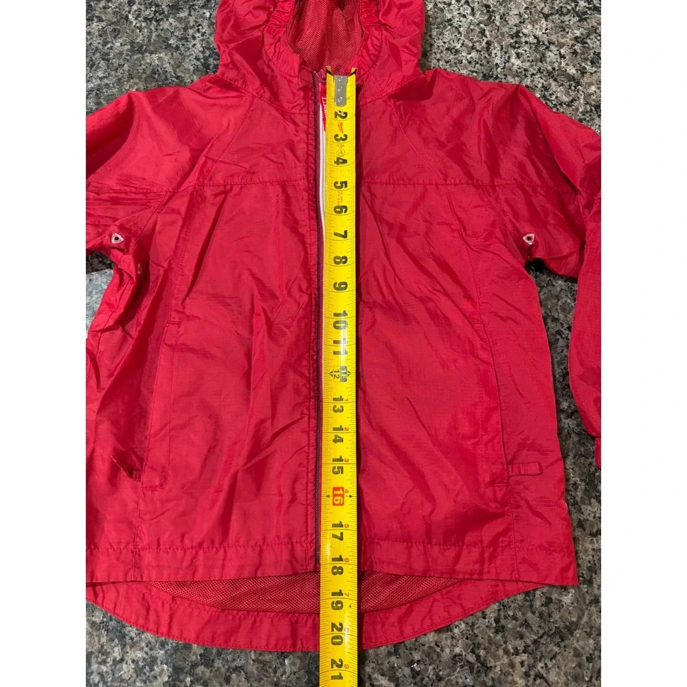 LL Bean Discovery Rain Jacket Kids 6X-7 Red Hooded Mesh Lined Windbreaker 0BVR4